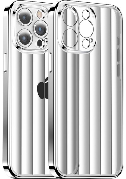 iPhone 13 Pro Cep Telefonu Kılıfları Için Elektro Kaplama Pc+Tpu Lens Filmi-Gümüş ile Arka Kapak (Yurt Dışından)