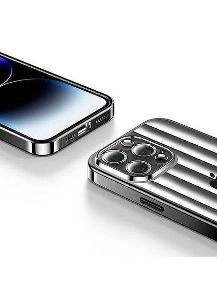 iPhone 13 Pro Cep Telefonu Kılıfları Için Elektro Kaplama Pc+Tpu Lens Filmi-Gümüş ile Arka Kapak (Yurt Dışından)