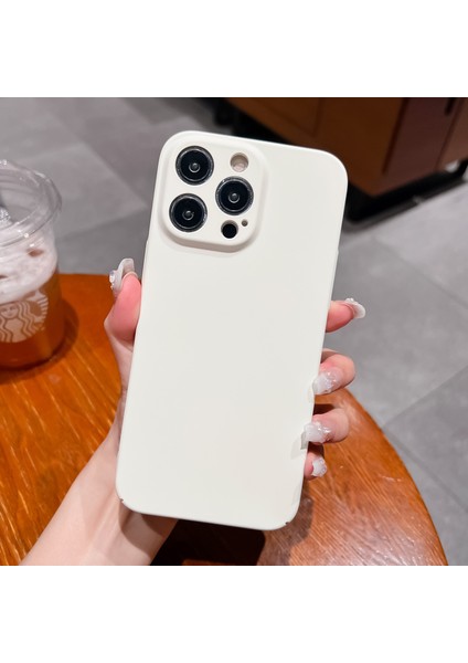 iPhone 12 Pro Kılıfı Için Sert Plastik Ka Kaplamalı Telefon Kapağı Hassas Kesikli Koruma-Beyaz (Yurt Dışından)
