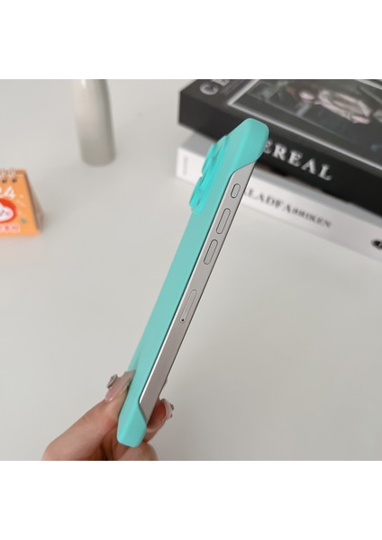 iPhone 13 Pro Için 6.1 Inç Kılıf Oluklu Tasarım Çerçevesiz Ka Kaplamalı Ten-Dokunmatik Pc Telefon Kapağı-Açık Yeşil (Yurt Dışından)