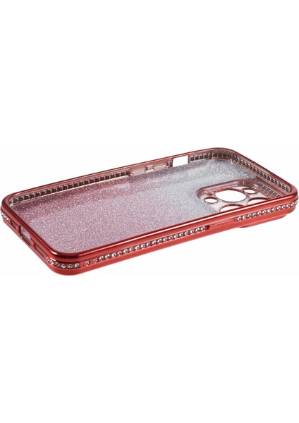 iPhone 14 Pro Kılıf Için Rhinestones Dekor Gradyan Tpu Telefon Kapağı Mobil Aksesuarlar -Kırmızı (Yurt Dışından) fırsatları