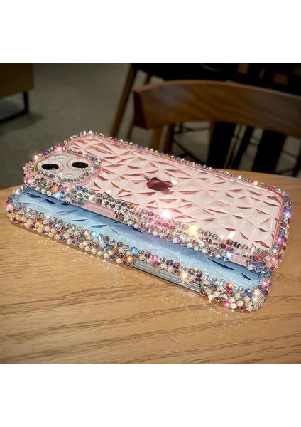 iPhone 13 Için Elmas Dokulu Tam Yapay Elmas Kenar Tpu Telefon Kapağı-Şeffaf Yeşil (Yurt Dışından) fiyatları