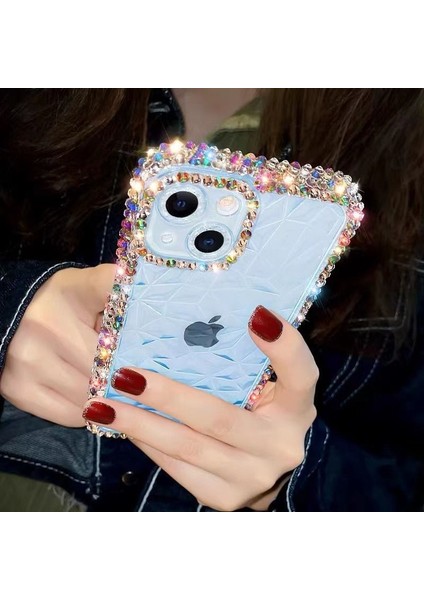 iPhone 13 Için Elmas Dokulu Tam Yapay Elmas Kenar Tpu Telefon Kapağı-Şeffaf Yeşil (Yurt Dışından) indirimleri