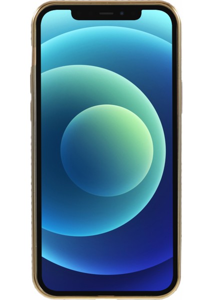 iPhone 12 Için Tpu Kılıf Degrade Taşlı Süs Arka Telefon Kapağı, Kickstand-Altın (Yurt Dışından)