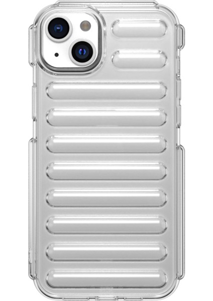 iPhone 14 Kılıfı Için Kapsül Serisi Iç Oluklu Tasarım Tpu Telefon Kapağı-Şeffaf (Yurt Dışından)