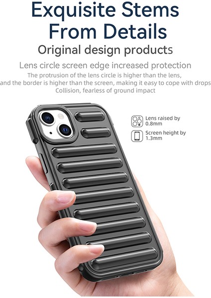 iPhone 14 Kılıfı Için Kapsül Serisi Iç Oluklu Tasarım Tpu Telefon Kapağı-Şeffaf (Yurt Dışından) fiyatları