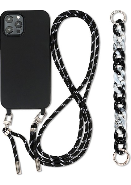 iPhone 14 Pro Kılıf Darbeye Dayanıklı Yumuşak Tpu Cep Telefonu Kılıfı - Askılı-Siyah (Yurt Dışından)