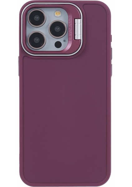 iPhone 12 Pro Max Için Kılıf Lens Çerçevesi Kickstand Silikon Telefon Arka Kapak-Şarap Kırmızı (Yurt Dışından) fiyatları