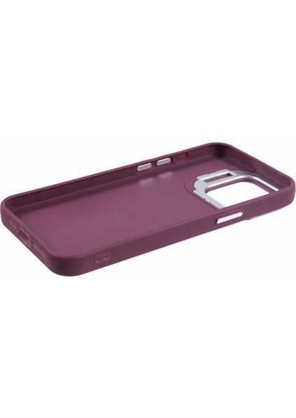 iPhone 12 Pro Max Için Kılıf Lens Çerçevesi Kickstand Silikon Telefon Arka Kapak-Şarap Kırmızı (Yurt Dışından) fırsatları