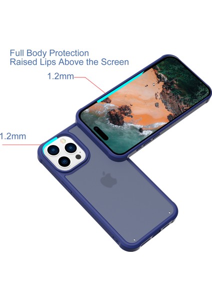 iPhone 15 Pro Max Ince Kılıf Skin-Touch Tpu+Pc Mat Telefon Kılıfı-Koyu Mavi (Yurt Dışından) fiyatları
