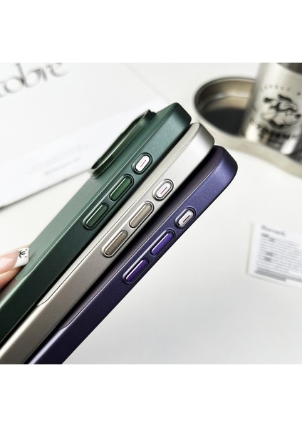 iPhone 12/12 Pro Kılıf Deri Kaplamalı Pc Telefon Koruyucu Kapak Nappa Doku-Siyah (Yurt Dışından)