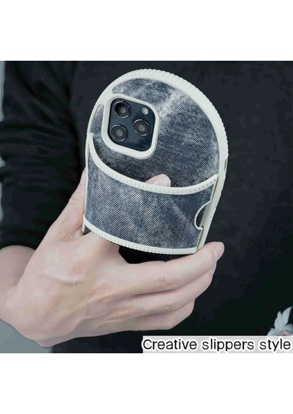 iPhone 14 Pro Max Için Tpu Kılıf Denim Terlik Tasarımlı Telefon Kılıfı ve Kickstand-Mavi (Yurt Dışından) fiyatları