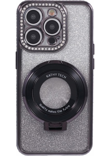iPhone 12 Pro Max Için Tpu Kılıf Gradyan Çubuğu Kapağı, Yapay Elmas Lens Çerçevesi-Siyah (Yurt Dışından)
