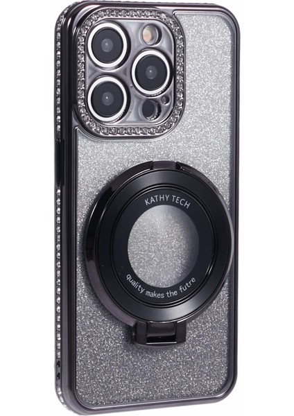 iPhone 12 Pro Max Için Tpu Kılıf Gradyan Çubuğu Kapağı, Yapay Elmas Lens Çerçevesi-Siyah (Yurt Dışından)