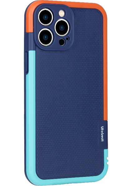 iPhone 13 Pro Max Için 6.7 Inç Kılıf Çift Renkli Çerçeve Düşmeye Dayanıklı Pc+Tpu Telefon Kapağı-Koyu Mavi (Yurt Dışından)