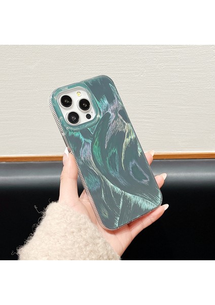 iPhone 14 Pro Için Telefon Kılıfı Imd Desenli Tpu+Pc Hibrit Kapak-Yeşil (Yurt Dışından) indirimleri