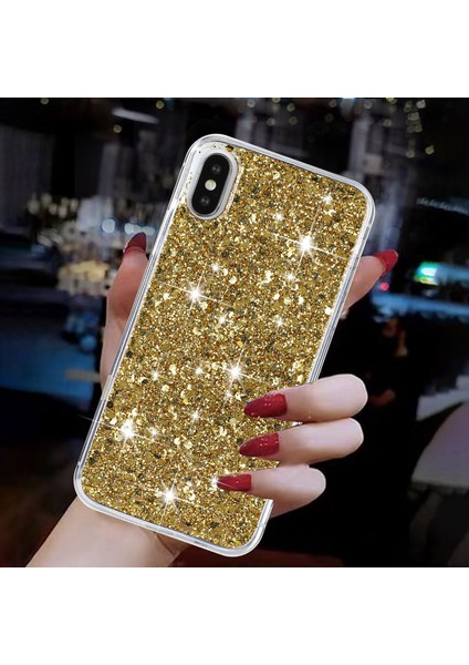iPhone X/xs Için Kılıf Epoksi Telefon Koruyucu Kapak Işıltılı Toz Tpu Telefon Kabuğu-Altın (Yurt Dışından)