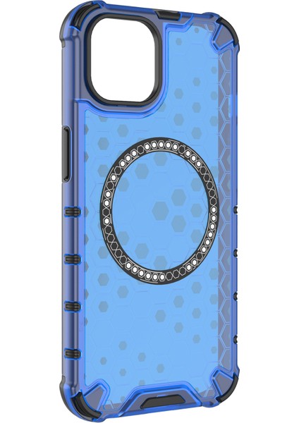 iPhone 13 Için Magsafe Tpu+Pc Honeycomb Telefon Kılıfı-Mavi ile Uyumlu Kılıf (Yurt Dışından) modelleri