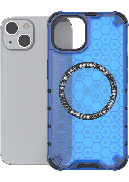 iPhone 13 Için Magsafe Tpu+Pc Honeycomb Telefon Kılıfı-Mavi ile Uyumlu Kılıf (Yurt Dışından) fırsatları