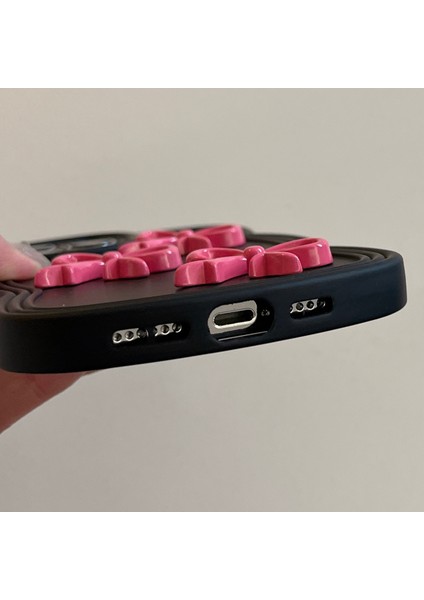 iPhone 13 Pro Için Kapak Dalgalı Kenar Yumuşak Tpu Cep Telefonu Kılıfı Üç Ilmek Dekor-Kahverengi (Yurt Dışından)