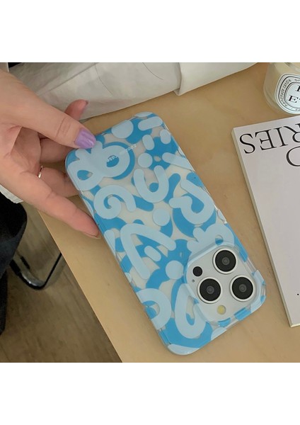iPhone 15 Pro Cep Telefonu Kapağı Tpu Telefon Kabuğu Çift Katmanlı Imd Desen Tasarımı-Mavi (Yurt Dışından)