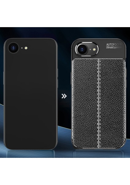 iPhone SE(2024)CEP Telefonu Kılıfı Litchi Texture Tpu Arka Kapak-Siyah (Yurt Dışından) modelleri