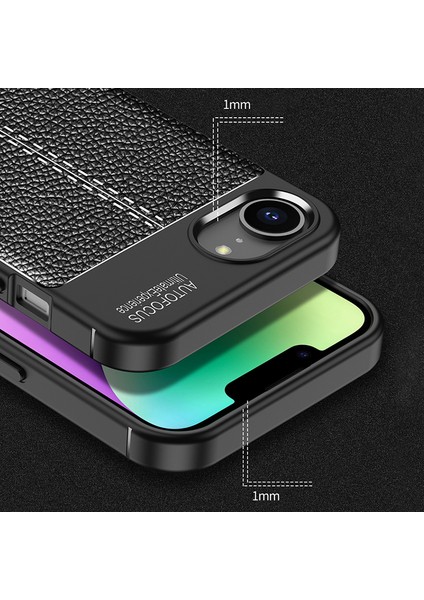 iPhone SE(2024)CEP Telefonu Kılıfı Litchi Texture Tpu Arka Kapak-Siyah (Yurt Dışından) fırsatları