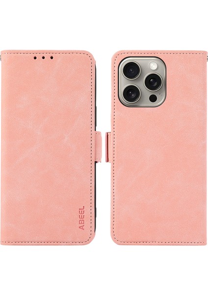 iPhone 15 Pro Kılıf Için Rfıd Engelleme Kart Tutucu Darbeye Dayanıklı Telefon Kapağı-Pembe (Yurt Dışından)
