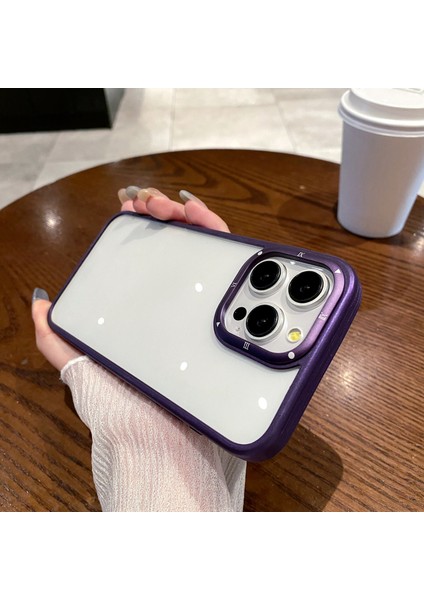 iPhone 14 Pro Max Kılıf Pc+Tpu Metal Lens Çerçeveli Telefon Kılıfı-Mor (Yurt Dışından) indirimleri