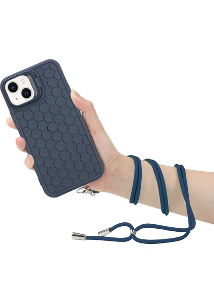 IPhone 13 Için 6.1 Inç Kılıf Kordonlu Yumuşak Tpu Isı Dağılımı Arka Kabuk-Koyu Mavi (Yurt Dışından) fiyatları