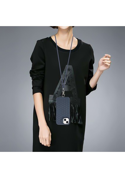 IPhone 13 Için 6.1 Inç Kılıf Kordonlu Yumuşak Tpu Isı Dağılımı Arka Kabuk-Koyu Mavi (Yurt Dışından) modelleri