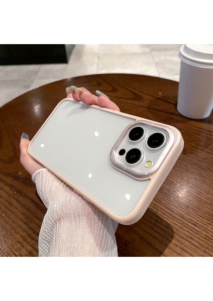 iPhone 14 Pro Max Kılıf Pc+Tpu Metal Lens Çerçeveli Telefon Kılıfı-Pembe (Yurt Dışından) indirimleri