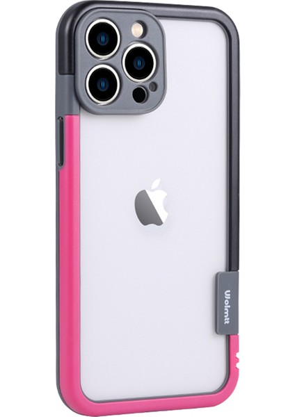 iPhone 15 Pro Kılıf Çift Renkli Çerçeve Damlamaya Dayanıklı Cep Telefonu Kapağı-Gül+Gri (Yurt Dışından)