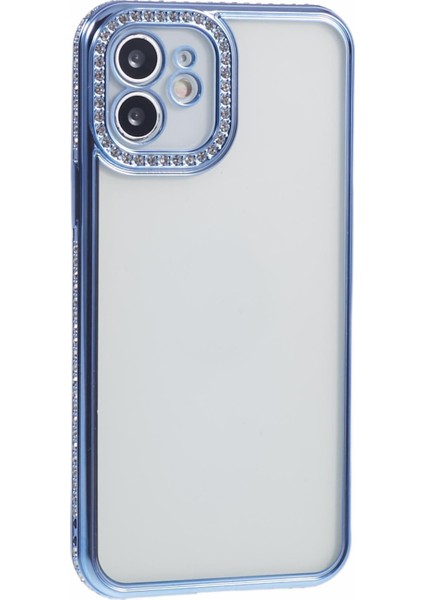 iPhone 11 Için Tpu Telefon Kılıfı Yumuşak Bling Rhinestones Dekor Kabuk-Mavi (Yurt Dışından)
