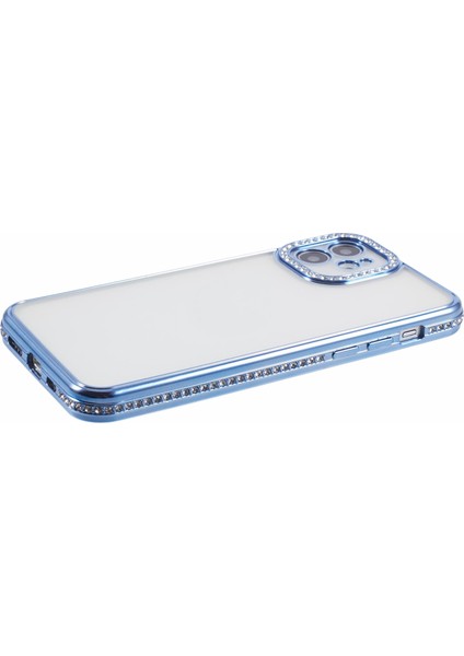 iPhone 11 Için Tpu Telefon Kılıfı Yumuşak Bling Rhinestones Dekor Kabuk-Mavi (Yurt Dışından)