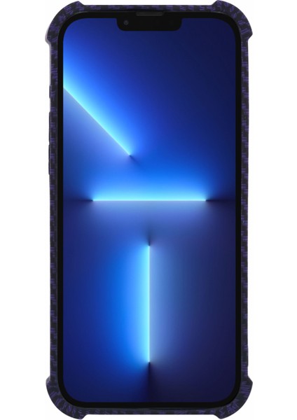 iPhone 13 Pro Max Için 6.7 Inç Kılıf Tpu+Silikon Karbon Fiber Dokulu Telefon Kapağı-Mor (Yurt Dışından)