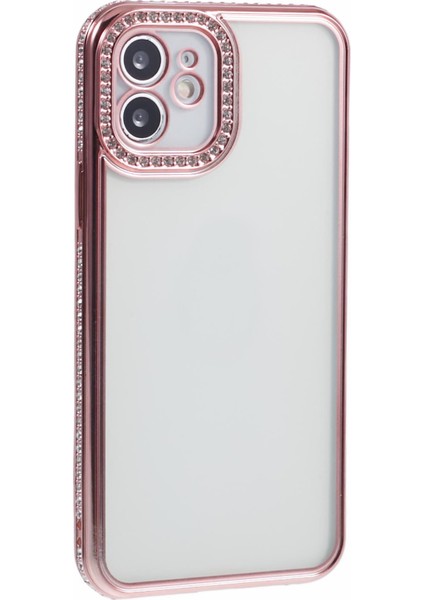 iPhone 11 Için Tpu Telefon Kılıfı Yumuşak Bling Rhinestones Dekor Kabuk-Gül Altın (Yurt Dışından) modelleri