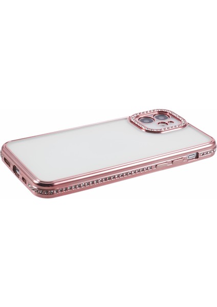 iPhone 12 Için Kılıf Bling Rhinestones Dekor Tpu Şeffaf Arka Kapak-Gül Altın (Yurt Dışından) indirimleri
