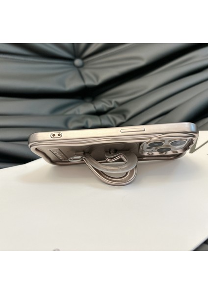 iPhone 13 Pro Max Için 6.7 Inç Kapak Kalp Şekli Kickstand Tpu Elektroliz Kaplama Cep Telefonu Kılıfı-Mor (Yurt Dışından)