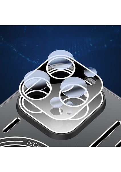 iPhone 13 Pro 6.1 Inç Manyetik Telefon Kılıfı Için Tpu+Metal Isı Dağılımı Kabuk Dahili Lens Filmi-Gümüş (Yurt Dışından)