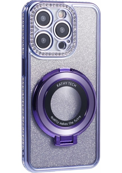 iPhone 13 Pro Için Kılıf Kickstand Gradyan Tpu Telefon Kılıfı, Yapay Elmas Dekorlu-Koyu Mor (Yurt Dışından) fiyatları