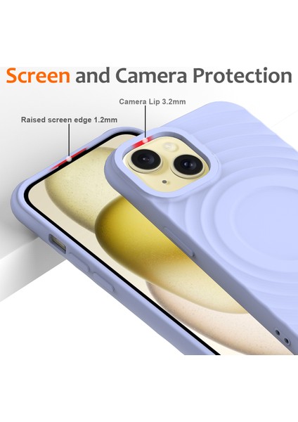 iPhone 13 Kılıf Magsafe ile Uyumlu Dalgalanma Dokulu Sıvı Silikon Soft Telefon Kılıfı-Mor (Yurt Dışından) fırsatları