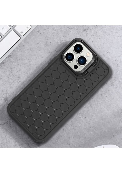 iPhone 14 Pro Için Kılıf Isı Dağılımı Tpu Telefon Kılıfı Lensli Destek Standı-Siyah (Yurt Dışından) indirimleri
