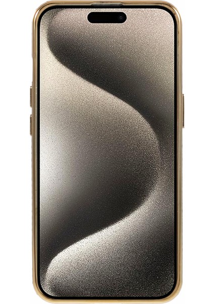 iPhone 15 Için Kılıf Gradyan Tpu Telefon Kılıfı, Taşlı Lens Çerçevesi-Altın (Yurt Dışından)