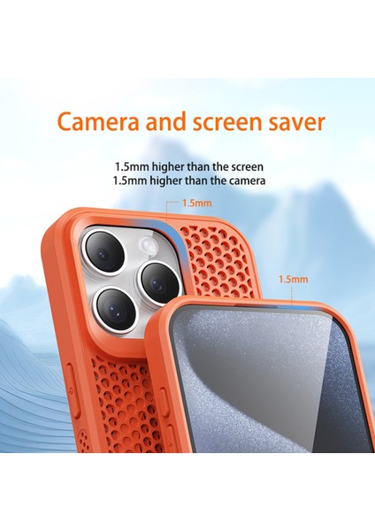iPhone 12/12 Pro Kılıf Isı Dağılımı Pc+Tpu Telefon Kapağı Mobil Aksesuarları -Turuncu (Yurt Dışından) fırsatları