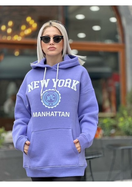 Baskılı Kapşonlu Sweatshirt