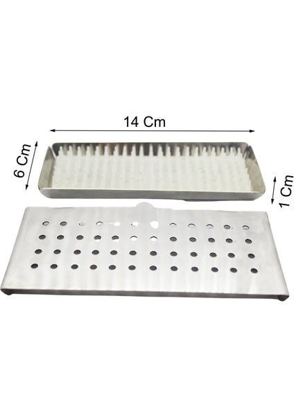 Cerrahi Metal Sterilizasyon Konteyner 14X6X1 cm Cerrahi Konteyner Tıbbi Laboratuvar Malzemesi
