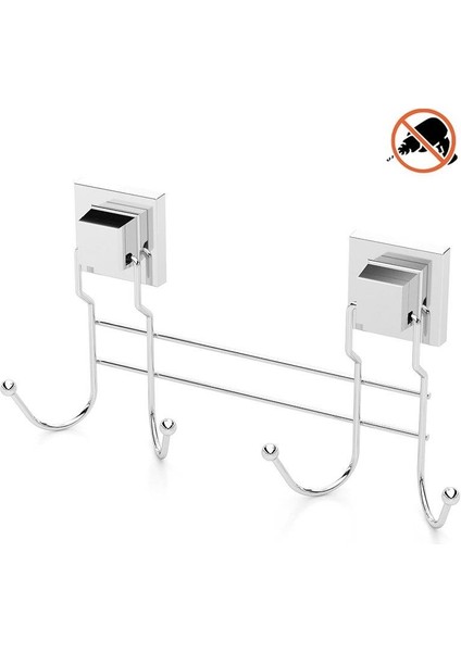 Tekno Tel EF-252 Yapışkanlı Banyo 4 Lü Askı Bornozluk Krom