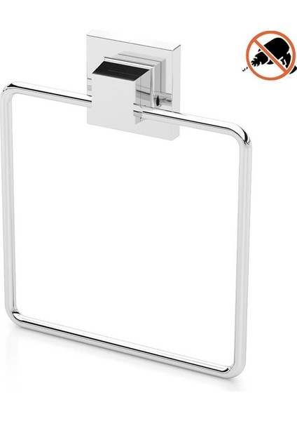 Tekno Tel EF-234 Yapışkanlı Banyo Kare Havluluk Krom