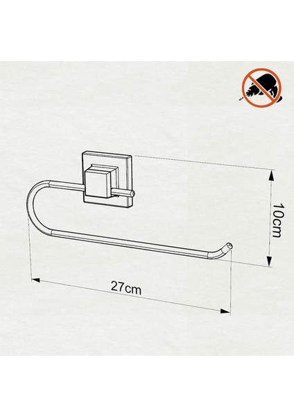 Tekno Tel EF-240 Yapışkanlı Banyo Mutfak Kağıt Havluluk Krom